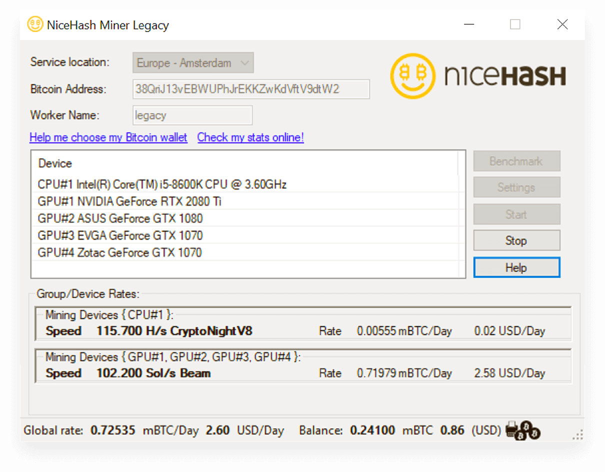 nicehash miner software